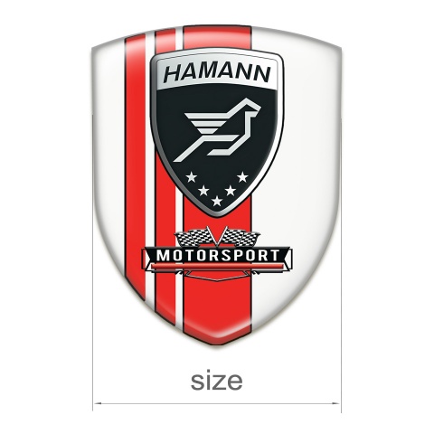 Hamann Logo Emblem White with Red Bands Style 