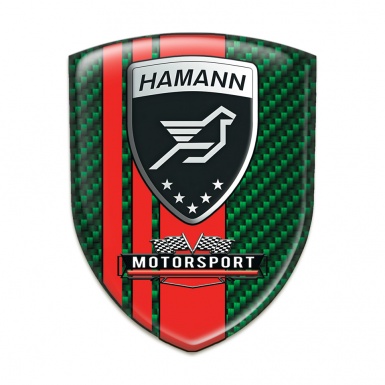 Hamann 3D Gel Emblem Green Carbon with Red Bands Motorsport Edition 
