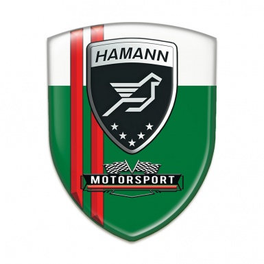 Hamann Silicone Car Decal Badge Green White with Red lines Print 