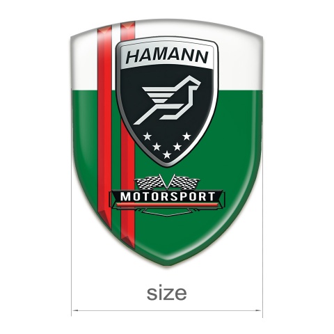 Hamann Silicone Car Decal Badge Green White with Red lines Print 