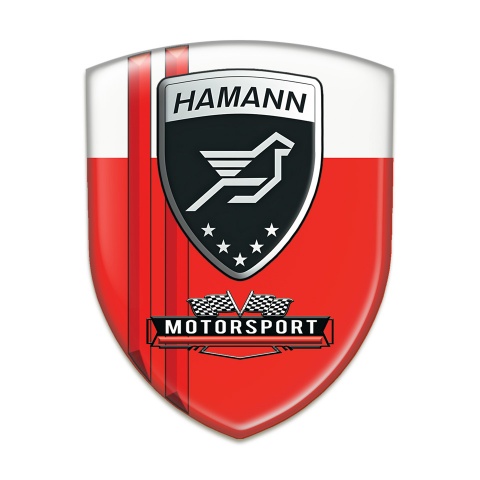 Hamann Silicone Badge Red White with Red Lines Print 