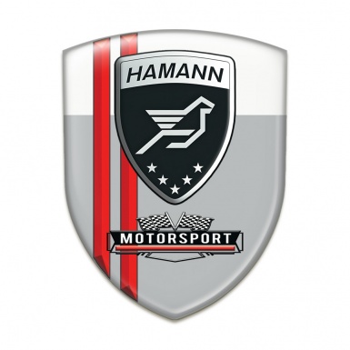 Hamann Logo Emblem Grey White with Red Lines Print