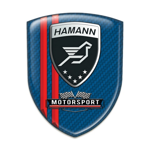 Hamann Tuning Emblem Navy Blue Carbon Red Lines Print 