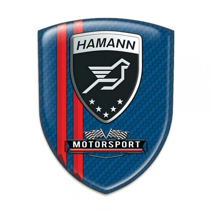 Hamann Tuning Emblem Navy Blue Carbon Red Lines Print 