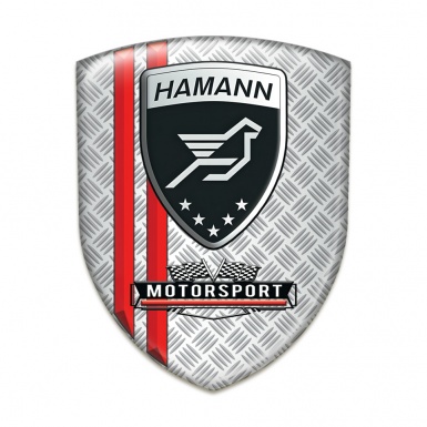 Hamann Self Adhesive Emblem Logo Grid Effect Red Lines Print 