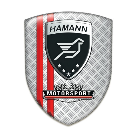 Hamann Self Adhesive Emblem Logo Grid Effect Red Lines Print 