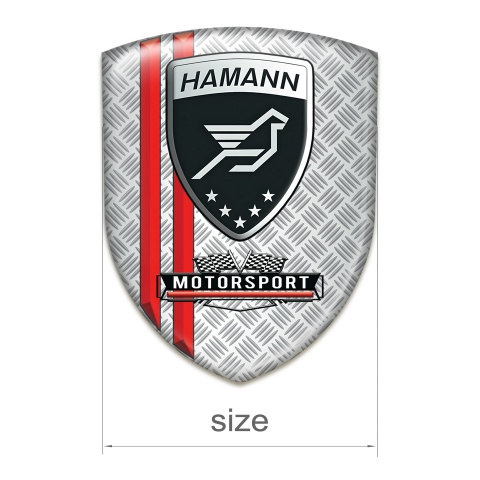 Hamann Self Adhesive Emblem Logo Grid Effect Red Lines Print 
