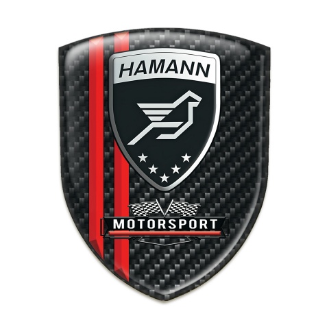 Hamann Resin Sticker Black Fibers with Red Lines Print 