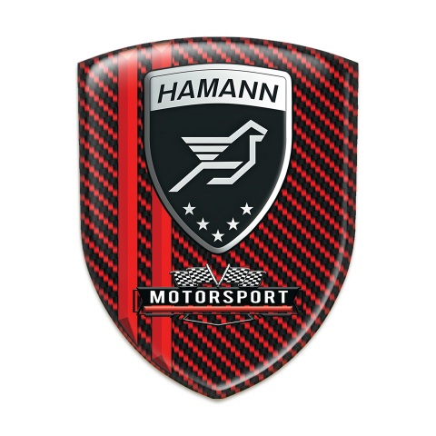 Hamann 3D Gel Emblem Red Carbon with Red Lines Print 
