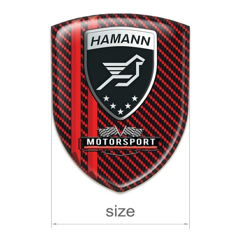 Hamann 3D Gel Emblem Red Carbon with Red Lines Print 