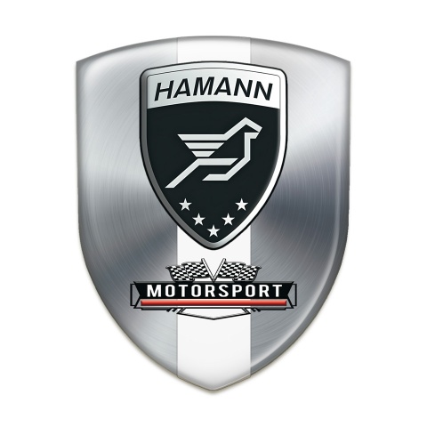 Hamann Tuning Badge Silver with White Tape Print 
