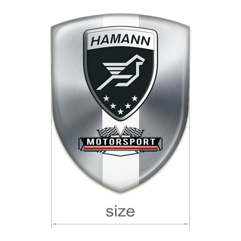 Hamann Tuning Badge Silver with White Tape Print 