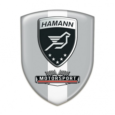 Hamann Car Accessories Badge Grey with White Tape print 