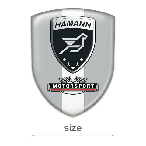 Hamann Car Accessories Badge Grey with White Tape print 
