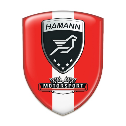 Hamann Self Adhesive Car logo Emblem Red with White Tape Print 