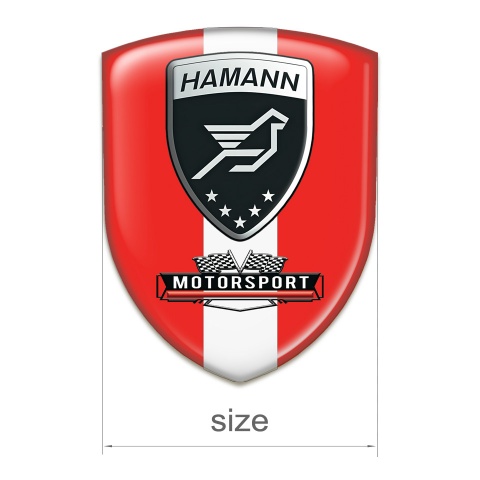 Hamann Self Adhesive Car logo Emblem Red with White Tape Print 