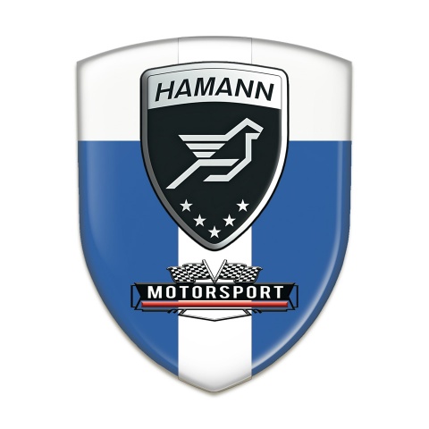 Hamann Logo Emblem Blue white with White Tape 