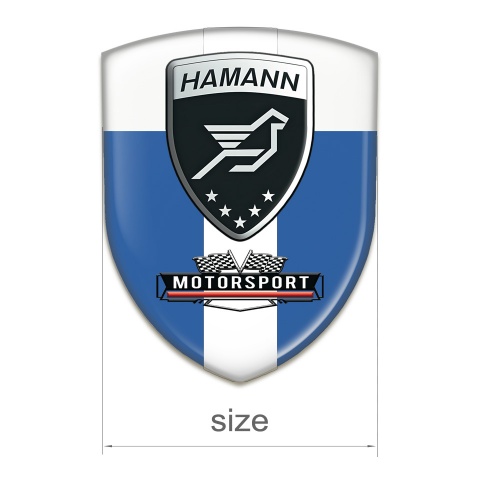 Hamann Logo Emblem Blue white with White Tape 