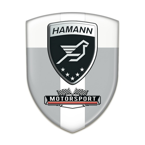 Hamann Tuning Emblem Grey White with White Tape 