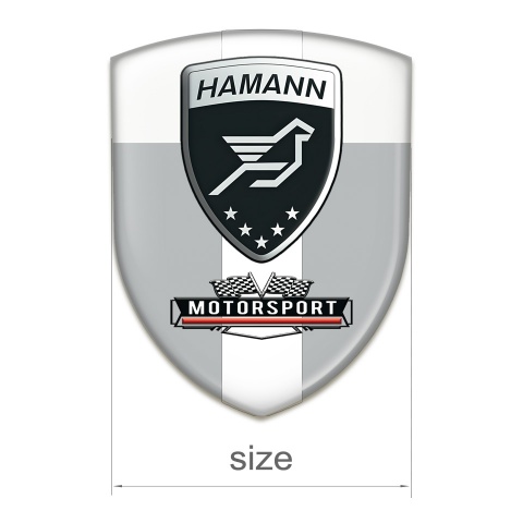 Hamann Tuning Emblem Grey White with White Tape 
