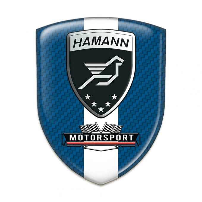 Hamann Tuning Emblem Navy Blue Carbon with White Tape 