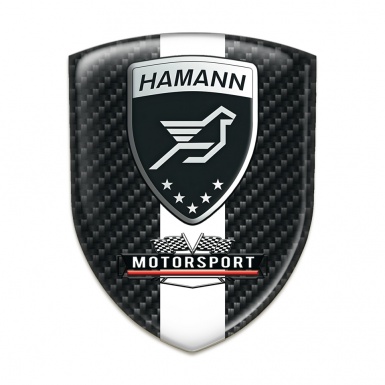 Hamann 3D Gel Emblem Black Fibers White Tape 