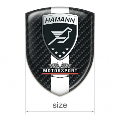 Hamann 3D Gel Emblem Black Fibers White Tape 