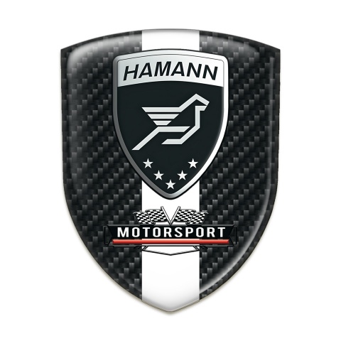 Hamann 3D Gel Emblem Black Fibers White Tape 