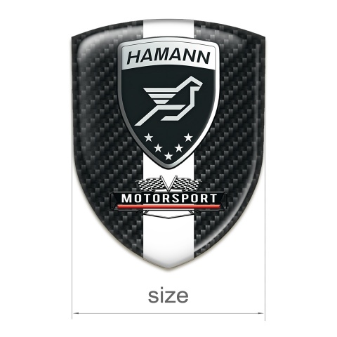 Hamann 3D Gel Emblem Black Fibers White Tape 
