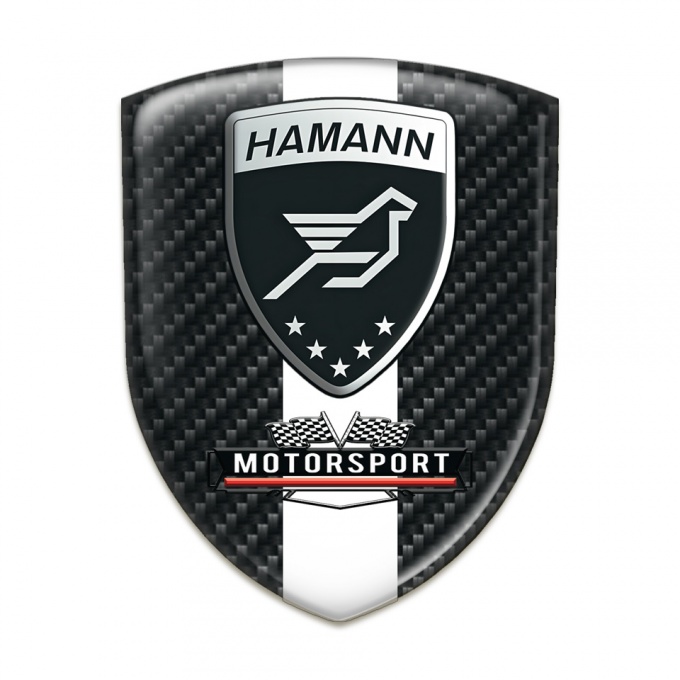 Hamann 3D Gel Emblem Black Fibers White Tape 