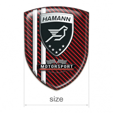 Hamann Self Adhesive Car logo Emblem Red Carbon White Stripes Style 