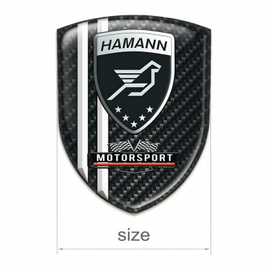 Hamann Car Interior Badge Dark Carbon White Stripes Style 