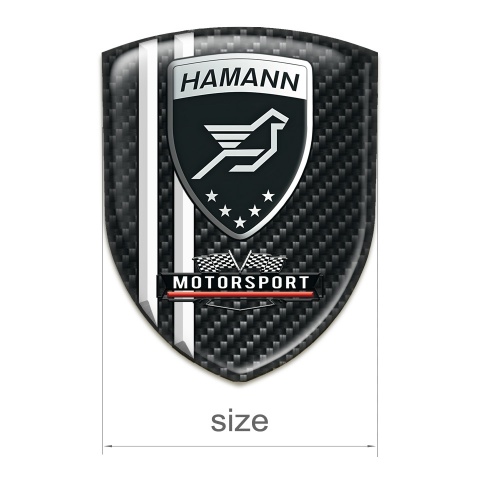 Hamann Car Interior Badge Dark Carbon White Stripes Style 