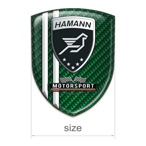 Hamann Silicone Car Decal Badge Green Carbon And White Stripes Style 