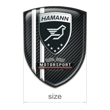Hamann Silicone Car Decal Badge Black Fibers and White Stripes Style 