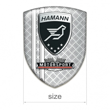 Hamann Silicone Badge Mesh Effect White Stripes Style 