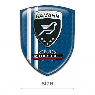 Hamann Auto Emblem Navy Blue Carbon White Stripes Design 
