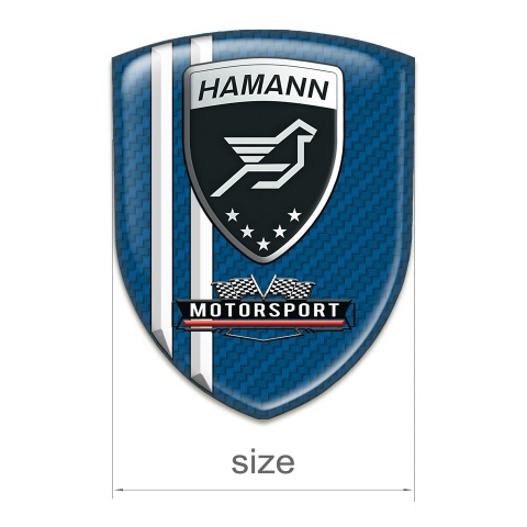 Hamann Auto Emblem Navy Blue Carbon White Stripes Design 