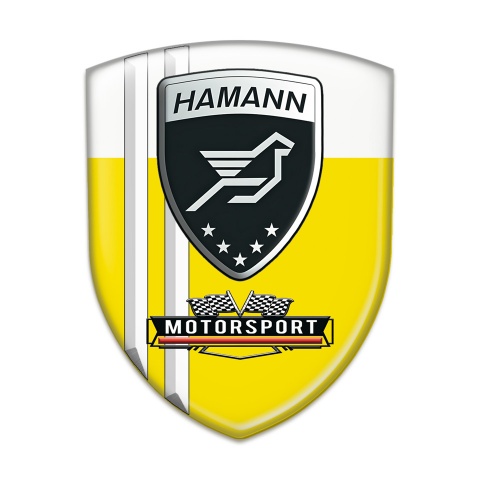 Hamann Logo Emblem Yellow White and White Stripes Design 