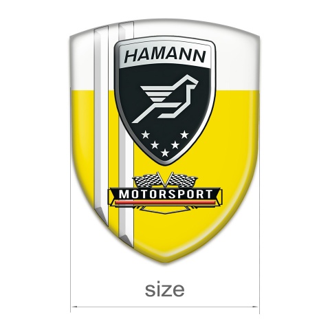 Hamann Logo Emblem Yellow White and White Stripes Design 