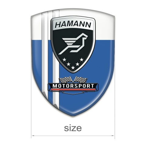 Hamann Tuning Emblem Blue White with White Stripes Design 