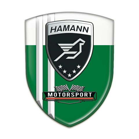 Hamann Domed Emblem Green White with White Stripes Design 
