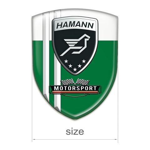 Hamann Domed Emblem Green White with White Stripes Design 