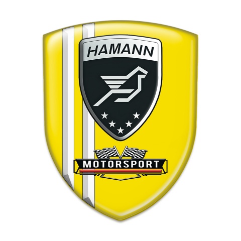 Hamann Resin Sticker Yellow with White stripes Design 
