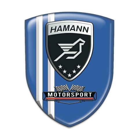 Hamann 3D Gel Emblem Blue with White Stripes Design 