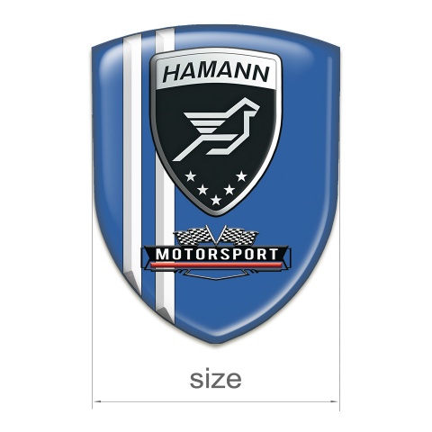 Hamann 3D Gel Emblem Blue with White Stripes Design 