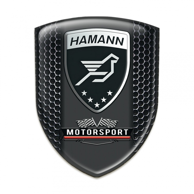 Hamann Self Adhesive Car logo Emblem High End Perforated Steel Motorsport Style 