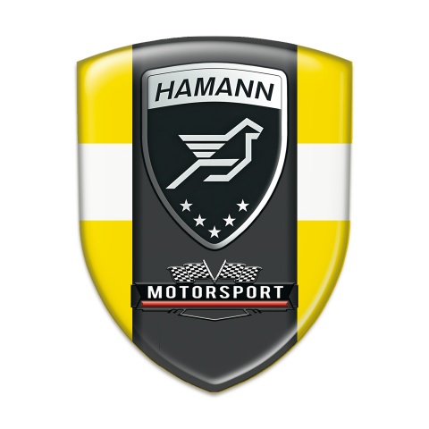 Hamann Domed Emblem Yellow with White band and Central Black panel 