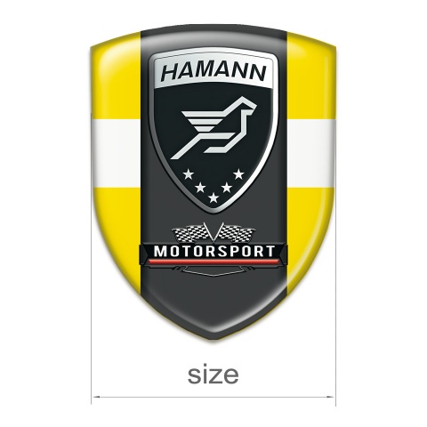 Hamann Domed Emblem Yellow with White band and Central Black panel 