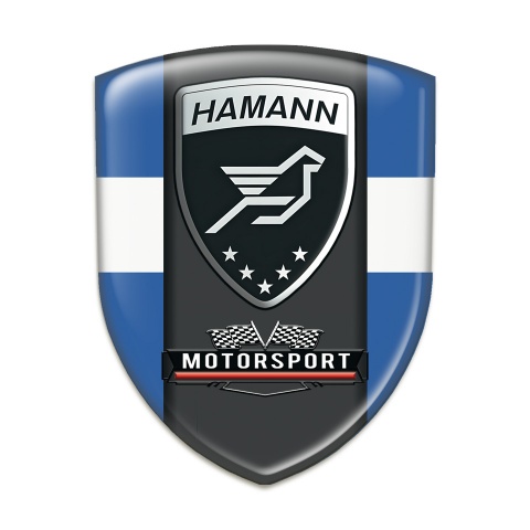 Hamann Silicone Emblem Blue with White Band and Central Black Panel 